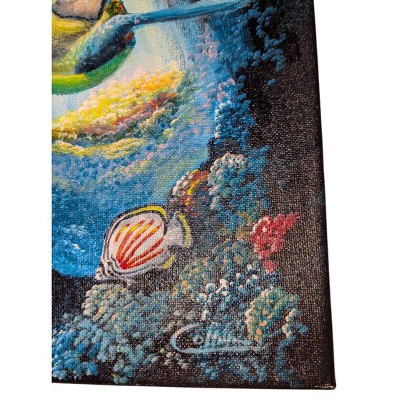 Turtle "Honu Skylight" Sea Turtle Painting 2015 By Hawaii Artist Signed - Picture 8 of 14